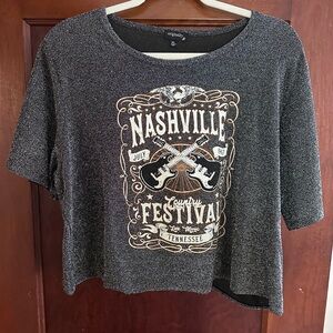 Gray Glitter Nashville Festival Graphic Tee